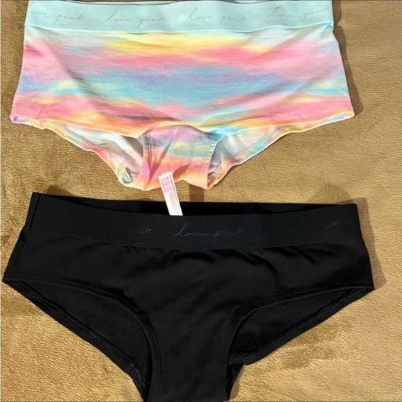 Pink Victoria Secret Gradient Classic Logo 2-PC Set /2-Pair Logo Panties SZ-LG - Picture 14 of 16